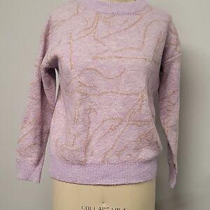 FRNCH Paris Sweater lavender and gold. Size S
